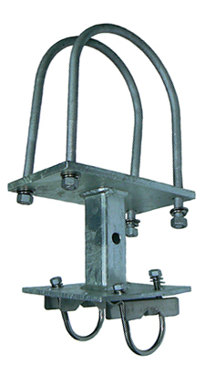 Stand-off pole bracket, galvanised steel – 90mm diameter to 90mm diameter, 70mm stand-off – 1 unit